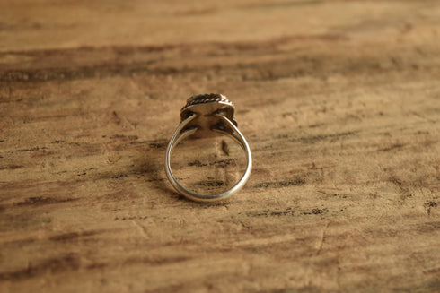 Turquoise Flower Ring - Size 7